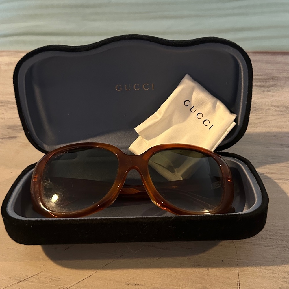 GUCCI Round Sunglasses GG0140SA Avana Green - Picture 9 of 10
